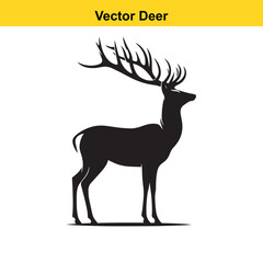 Deer Silhouette – Minimalist Wildlife Vector Art