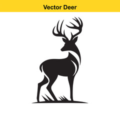 Deer Silhouette – Minimalist Wildlife Vector Art