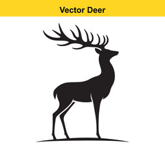 Deer Silhouette – Minimalist Wildlife Vector Art