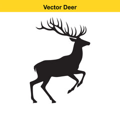 Deer Silhouette – Minimalist Wildlife Vector Art