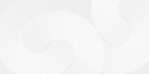 Fototapeta premium Abstract white glowing geometric lines on gray background. Modern shiny blue circle lines pattern. Futuristic technology concept. Suit for cover, poster,