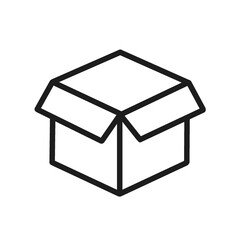 Minimalist Open Box Icon – Package Outline Symbol