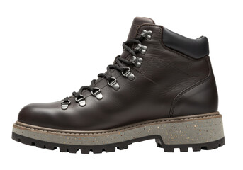 Isolated fashionable casual leather boot for city wear, new designer model with sturdy sole