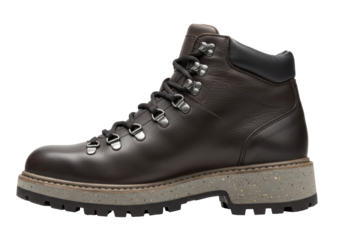 Isolated fashionable casual leather boot for city wear, new designer model with sturdy sole