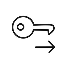 Black Key with Arrow Icon – Login and Access Symbol