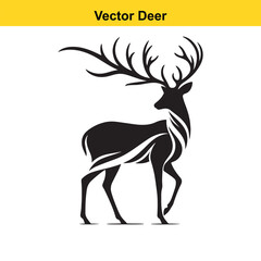 Deer Silhouette – Minimalist Wildlife Vector Art