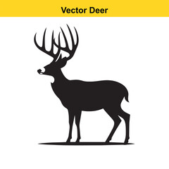 Deer Silhouette – Minimalist Wildlife Vector Art