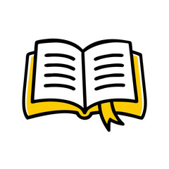 Bookmark Ribbon Inside Open Book Icon For Web And Graphic Design