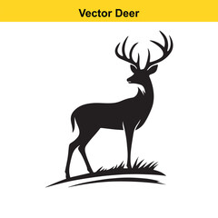 Deer Silhouette – Minimalist Wildlife Vector Art
