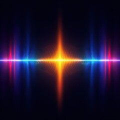 Luminous Neon Waveform with a Central Blazing Starburst.