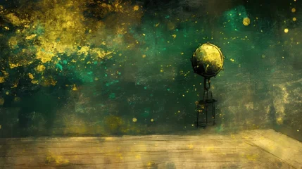 Fotobehang Abstracte kunst A surreal art piece with a globe and abstract colors, evoking a sense of wonder and exploration.  © Espresso