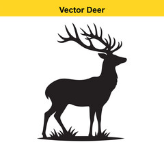 Deer Silhouette – Minimalist Wildlife Vector Art