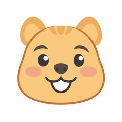 Fototapeta premium Cute hamster face with cheerful expression design concept 
