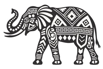 Fototapeta premium Stunning tribal elephant silhouette art for unique ethnic decor and cultural designs