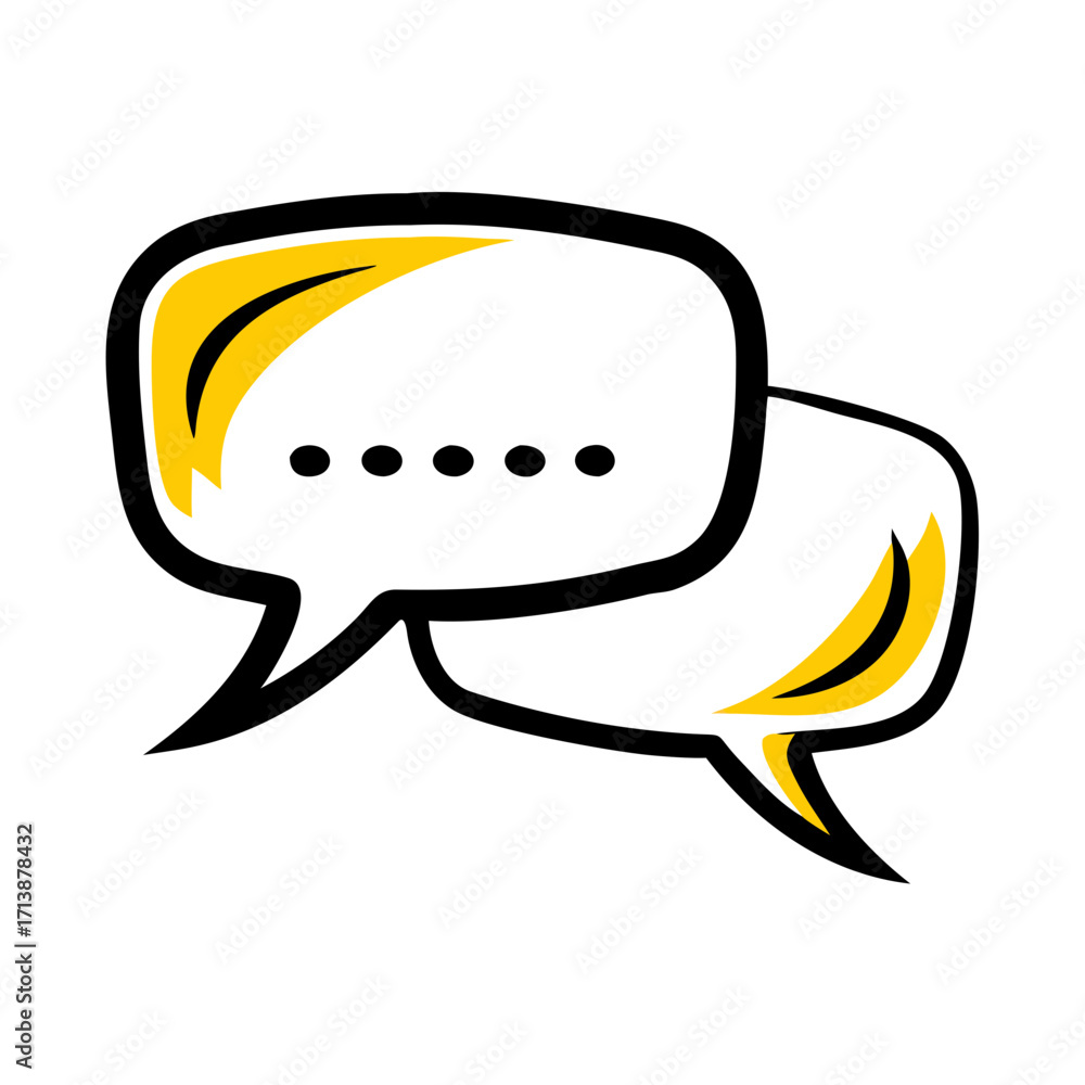 Poster chat speech bubble communication icon for web and graphic design