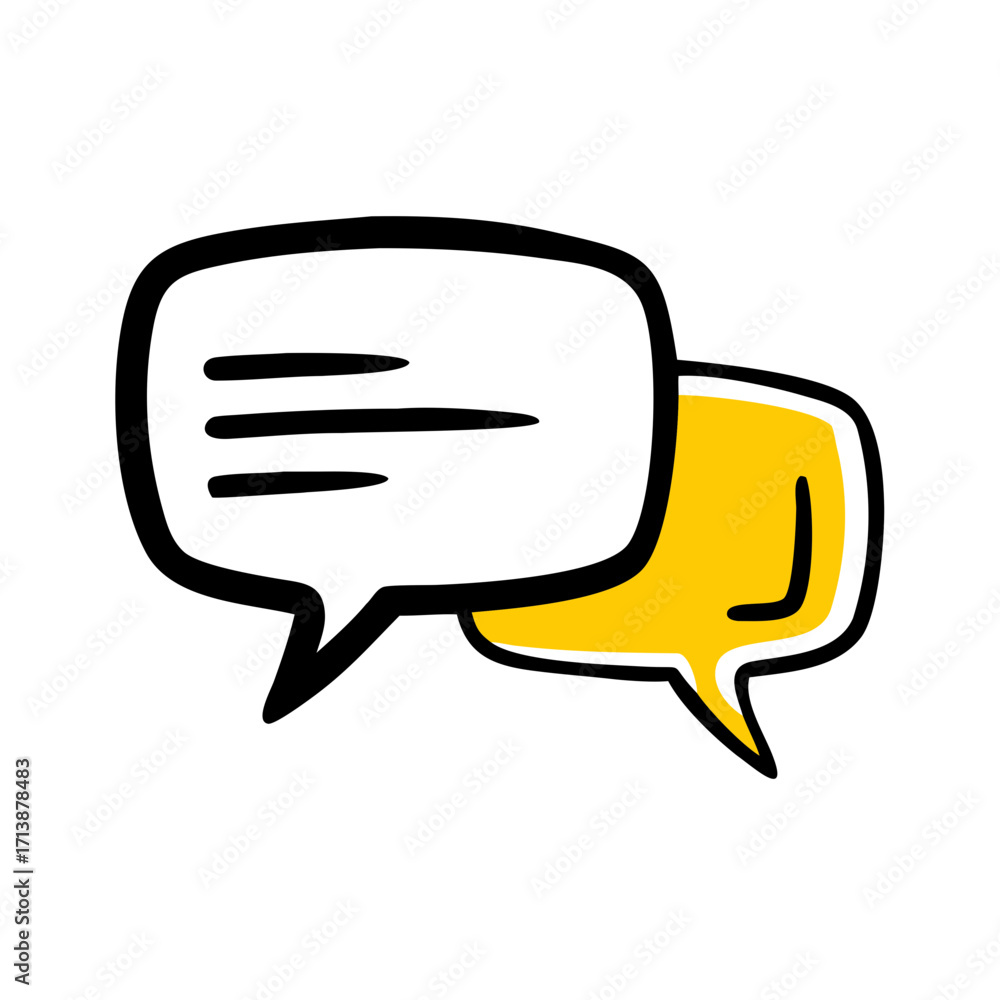 Poster chat speech bubble communication icon for web and graphic design