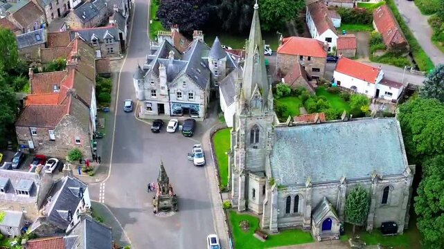 Outlander Filming Locations, Historic Falkland Villages, Aerial Orbital
