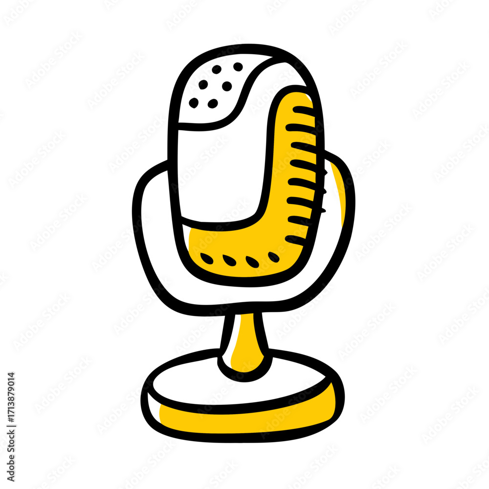 Poster desktop microphone device icon for web and graphic design