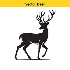 Deer Silhouette – Minimalist Wildlife Vector Art