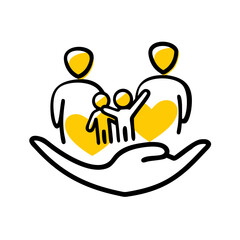 Family Health Support Insurance Card Icon For Web And Graphic Design