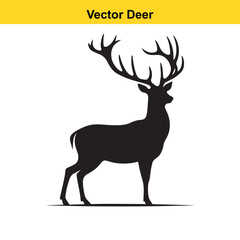 Deer Silhouette – Minimalist Wildlife Vector Art