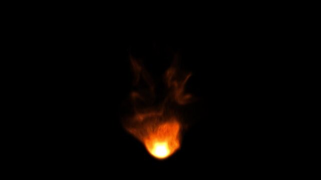 Intense fire flame transparent burning effect with realistic burning particles and smoke. Realistic fiery flaming slow motion particle effect. Stock burning video with transparent fire burning video