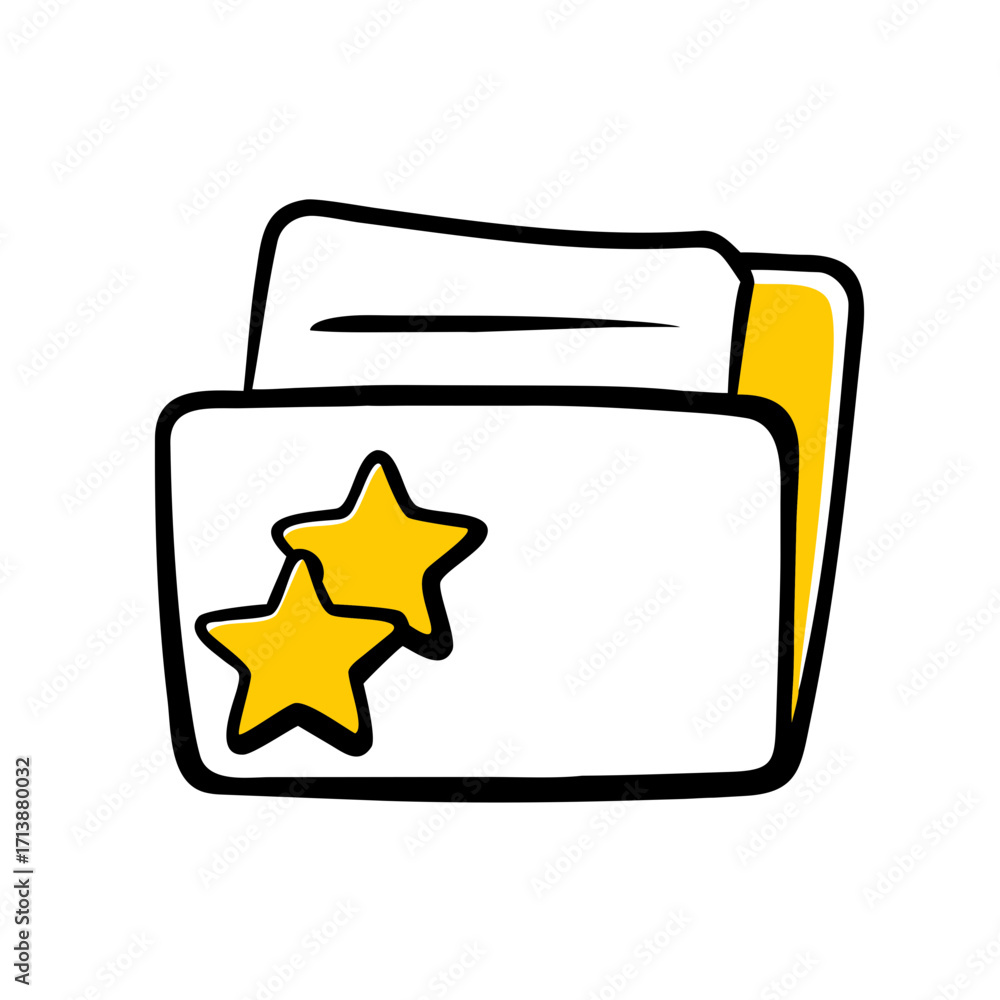 Poster Folder With Star Rating Icon For Web And Graphic Design
