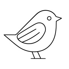 Charming line art illustration of a small bird, perfect for minimalist designs and nature-themed projects