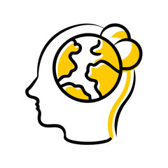 Global Community Mental Awareness Icon For Web And Graphic Design