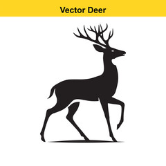 Deer Silhouette – Minimalist Wildlife Vector Art