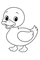 Cute cartoon duckling artwork ready for coloring books and adorable animal designs