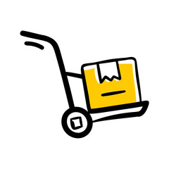 shopping cart icon on yellow background