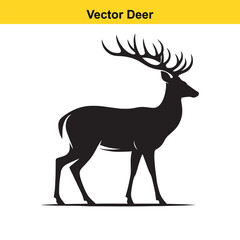 Deer Silhouette – Minimalist Wildlife Vector Art