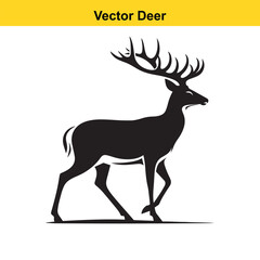 Deer Silhouette – Minimalist Wildlife Vector Art