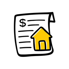 House Mortgage Payment Financial Document Icon For Web And Graphic Design