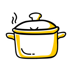Kitchen Cooking Pot Appliance Icon For Web And Graphic Design