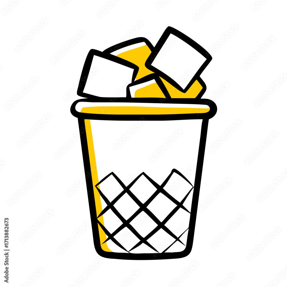 Poster office trash bin container icon for web and graphic design