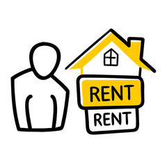 Property For Rent Landlord Real Estate Agent Icon For Web And Graphic Design