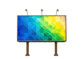 Isolated blank billboard ad with geometric pattern for marketing or advertising campaign