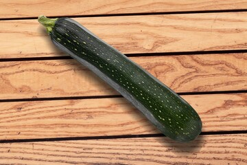 Ripe green fresh zucchini vegetable