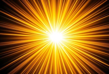 Obraz premium Dynamic sunburst rays emanating from central point, vibrant gold and white, sparkle, dazzling