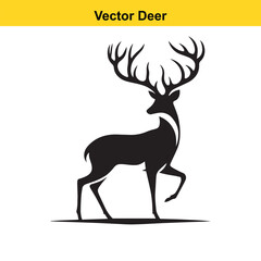 Deer Silhouette – Minimalist Wildlife Vector Art