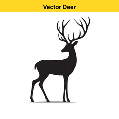 Deer Silhouette – Minimalist Wildlife Vector Art