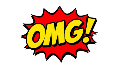 Naklejka premium Pop Art OMG! - A vibrant graphic design bursting with excitement and bold expression