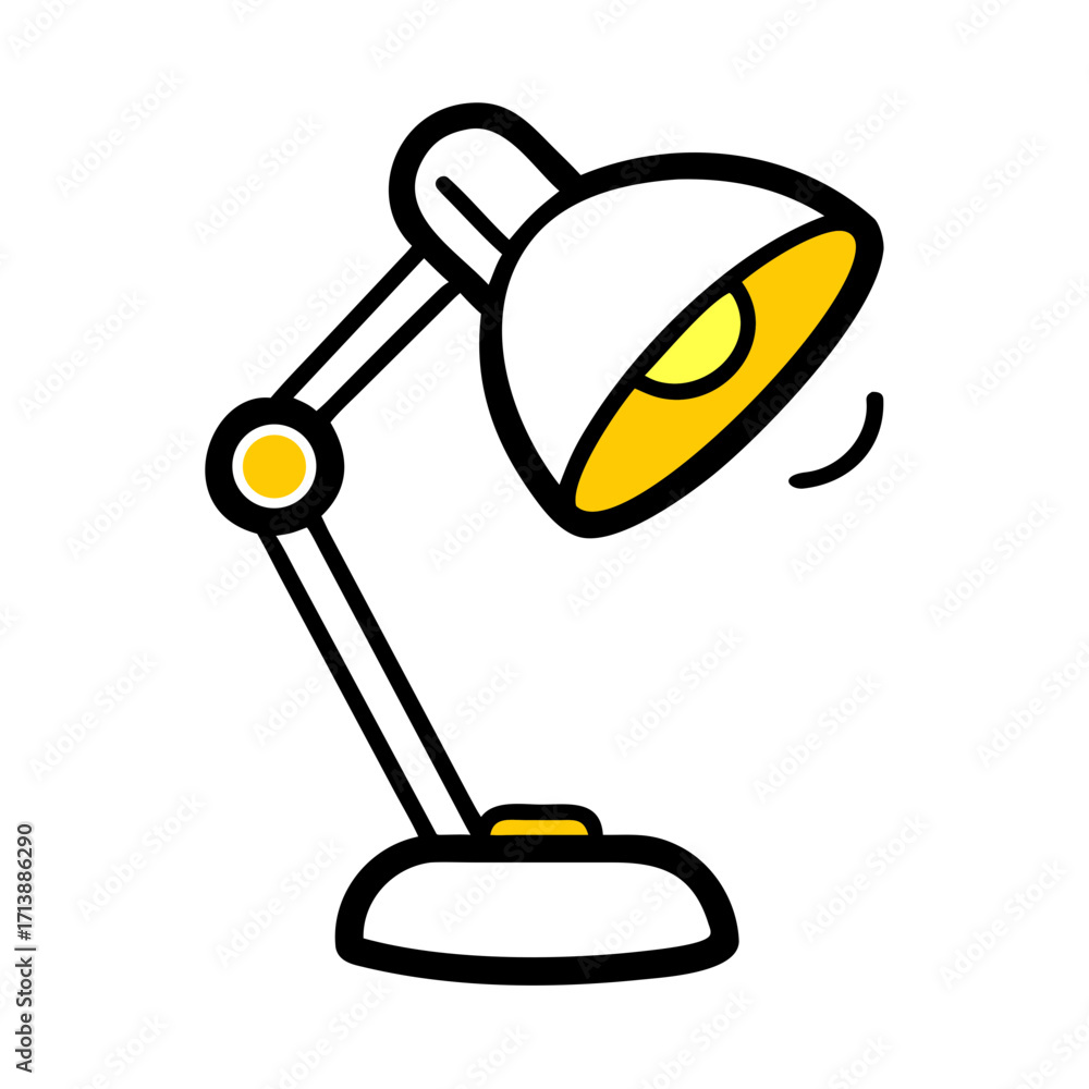 Poster table lamp lighting device icon for web and graphic design
