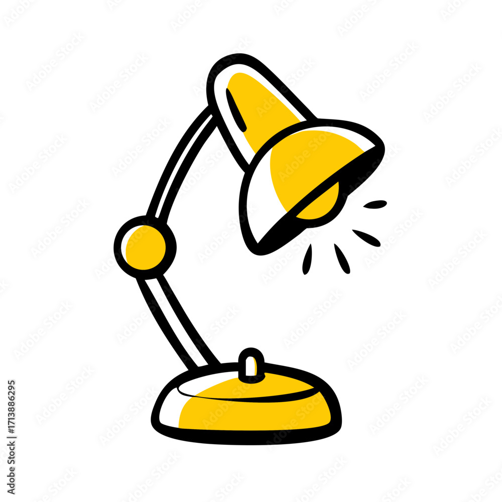 Poster table lamp with light bulb icon for web and graphic design