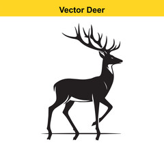 Deer Silhouette – Minimalist Wildlife Vector Art