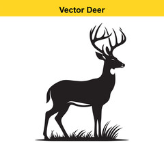 Deer Silhouette – Minimalist Wildlife Vector Art