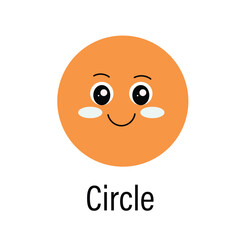 Cute orange circle with smiling face