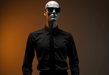 Obraz premium Fashionable Display of a Black Collared Shirt